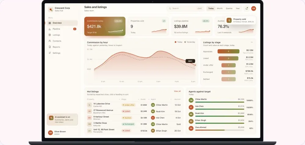 Preview of an illustrative business workspace with sample records