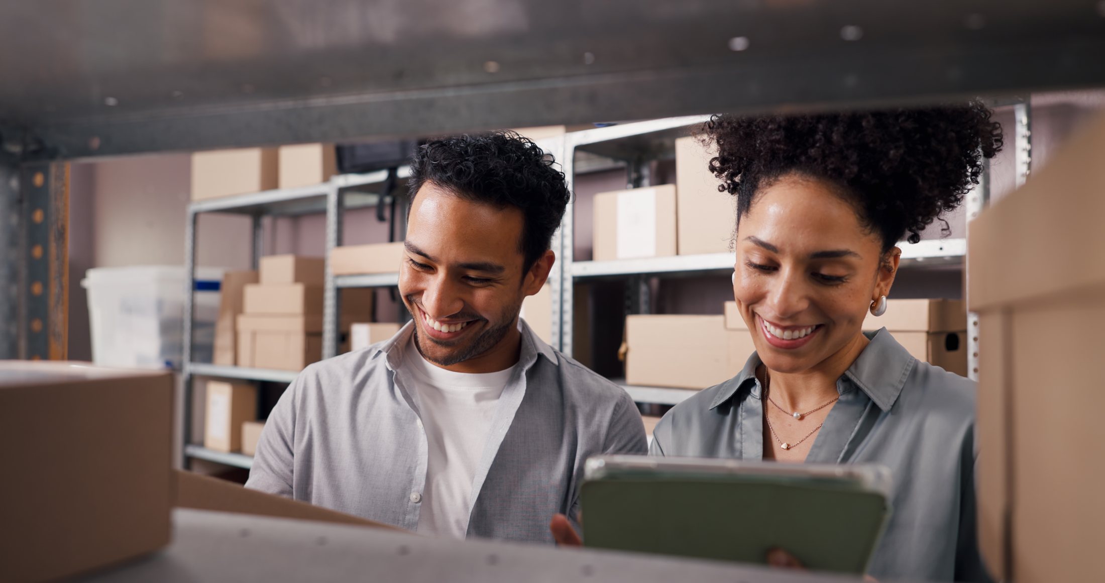 Retail fulfilment work being checked against digital records; illustrative stock photograph